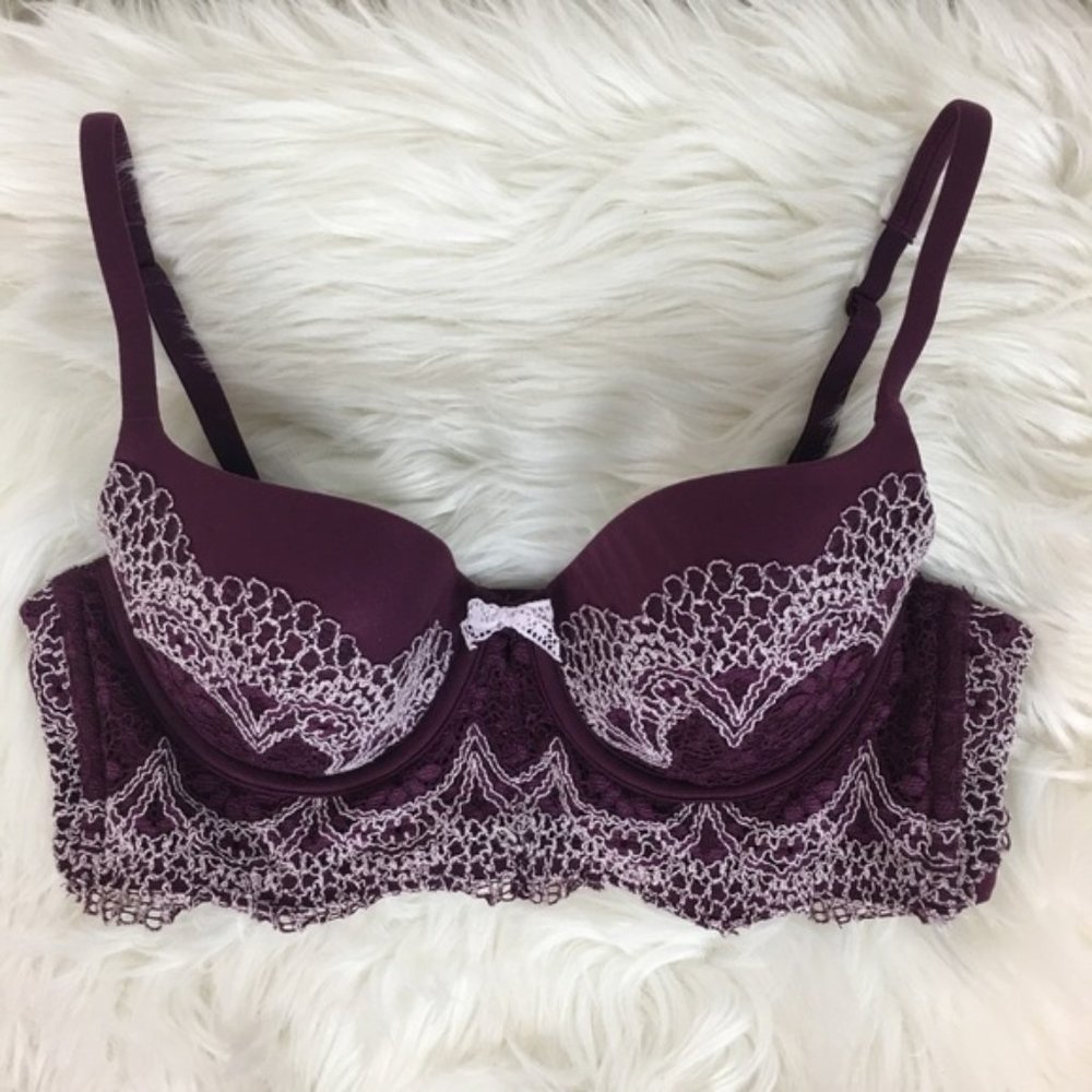 Victoria’s Secret Lined Demi Bra 36B Purple Lace